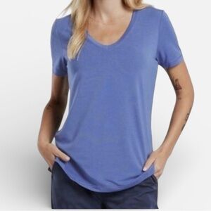 ATHLETA Essential V-Neck Tee - XL Chrome Blue